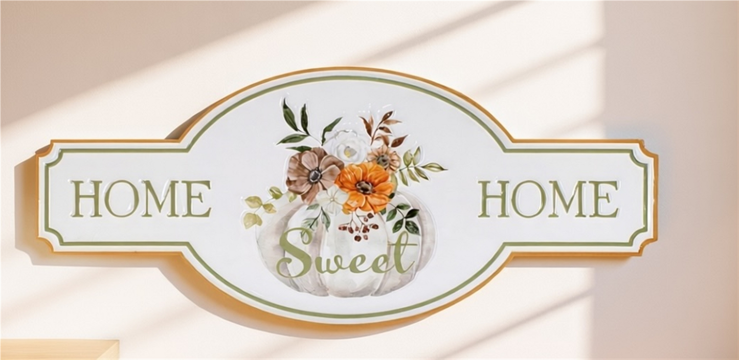 Metal Fall Home Sweet Home Sign 21.75"L