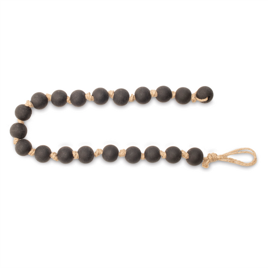 Modern Matte Black Bead Garland – Set of 2 -Ship Only