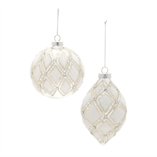 Ornament (Set of 6) 4"D, 5.5"H Glass -Ship Only