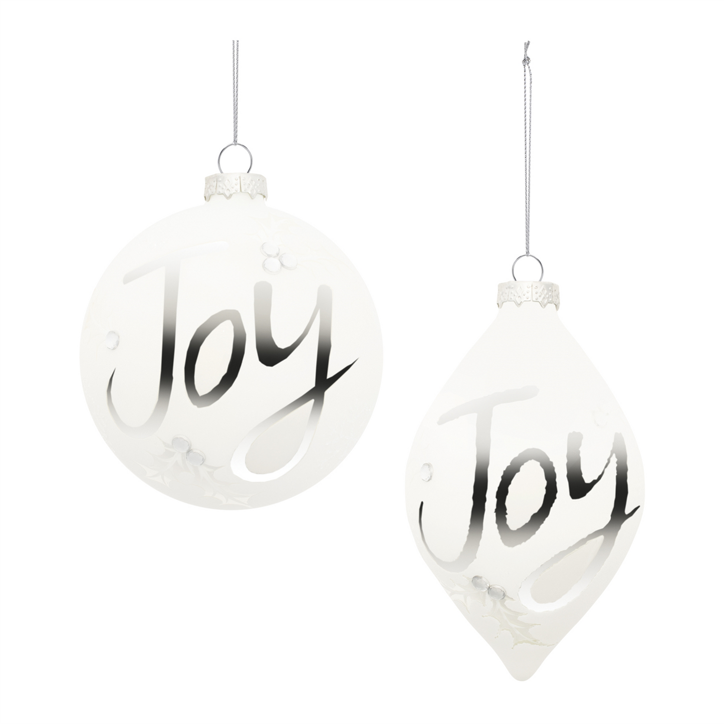 Frosted Glass Joy Ornament (Set of 6)