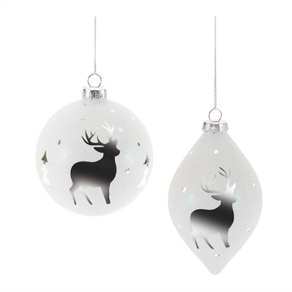 Ornament (Set of 6) 4"D, 5"H Glass