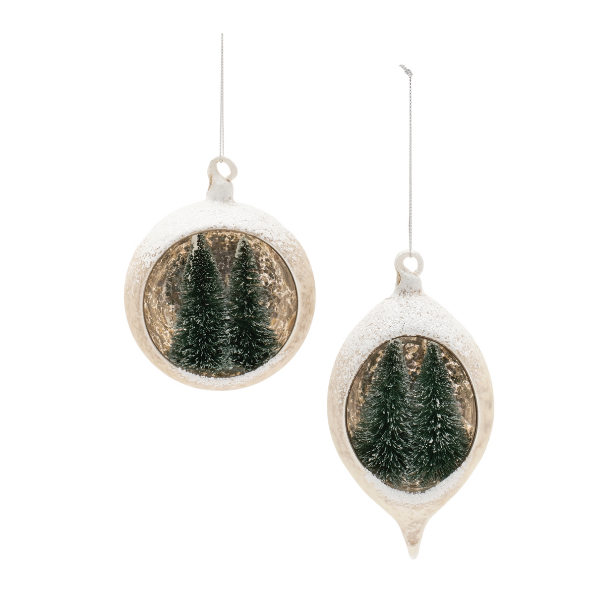 Ornament (Set of 6) 4.5"H, 5.5"H Glass -Ship Only