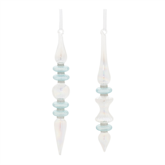 Iridescent Finial Drop Ornament (Set of 24) -Ship Only