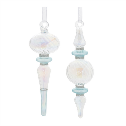 Iridescent Finial Drop Ornament (Set of 12) -Ship Only