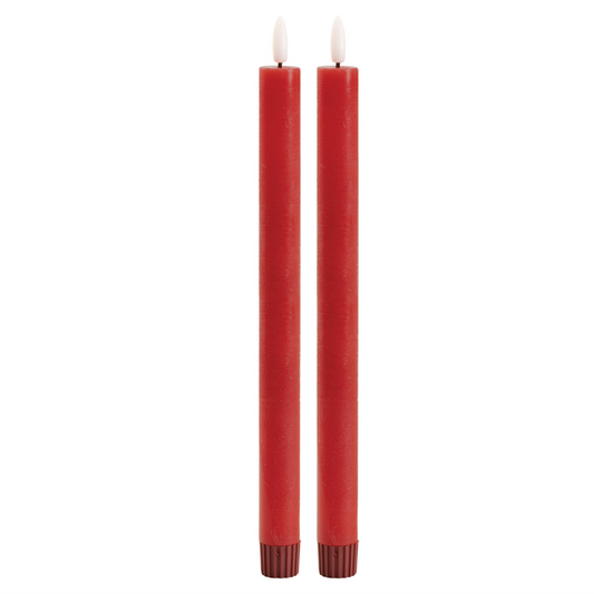 FIA Wick Red Taper Candle (Set of 2) -Ship Only
