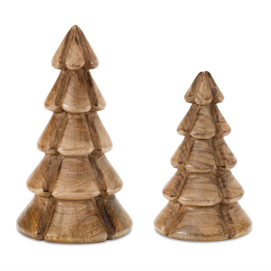 Tree (Set of 2) 7.5"H, 10"H 7.5"H, 10"H Wood -Ship Only