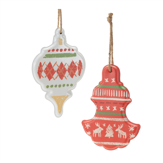 Metal Ornament with Nordic Pattern (Set of 4) -Ship Only