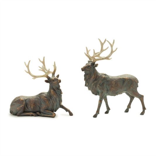 Deer (Set of 2) 9.5"H, 12"H Resin -Ship Only