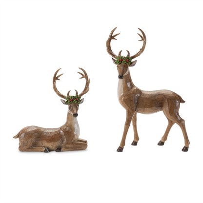 Holiday Deer Figurine (Set of 2)