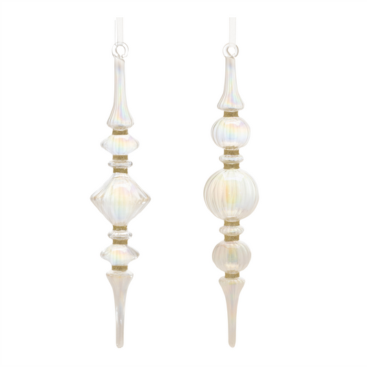 Finial Drop Ornament (Set of 12) 11.5"H Glass -Ship Only
