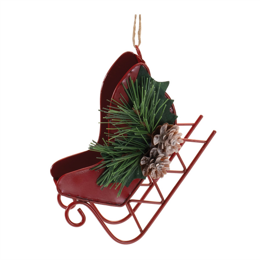 Metal Sleigh Ornament (Set of 12) -Ship Only