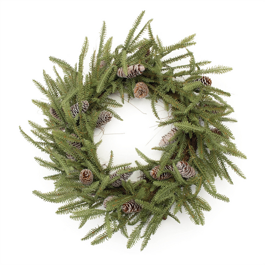 Pine and Pinecone Wreath 24"D -Ship Only