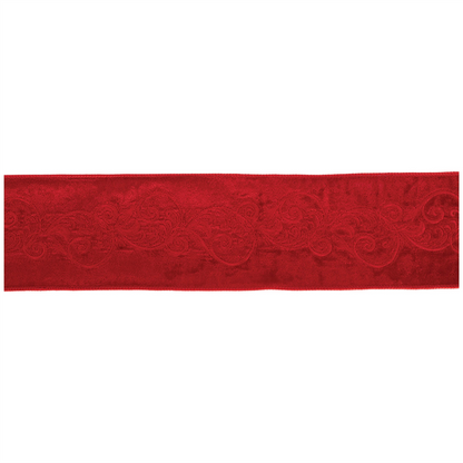 Ornate Embroidered Wired Ribbon 4" x 5 Yds.