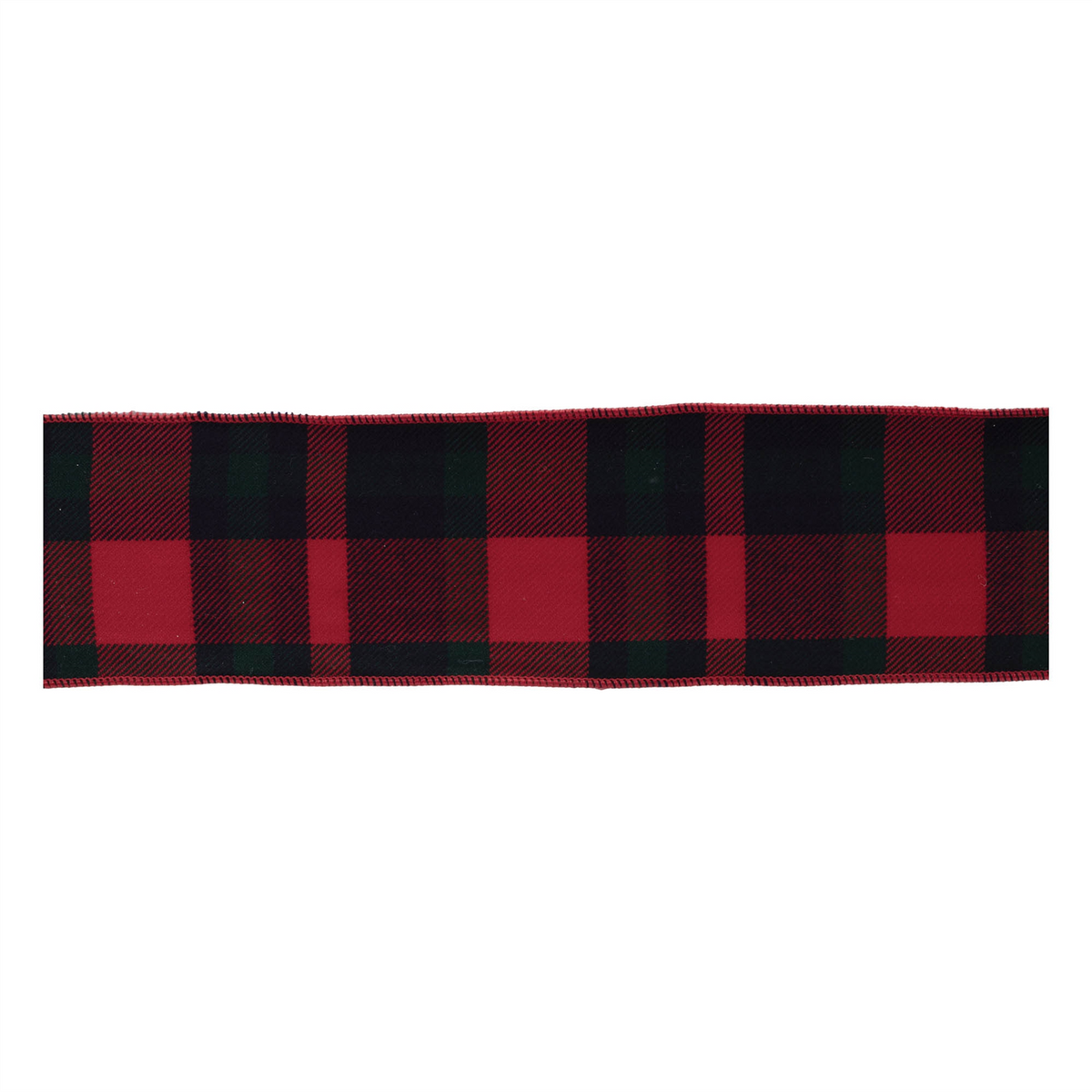Red and Black Plaid Wired Ribbon (Set of 2)
