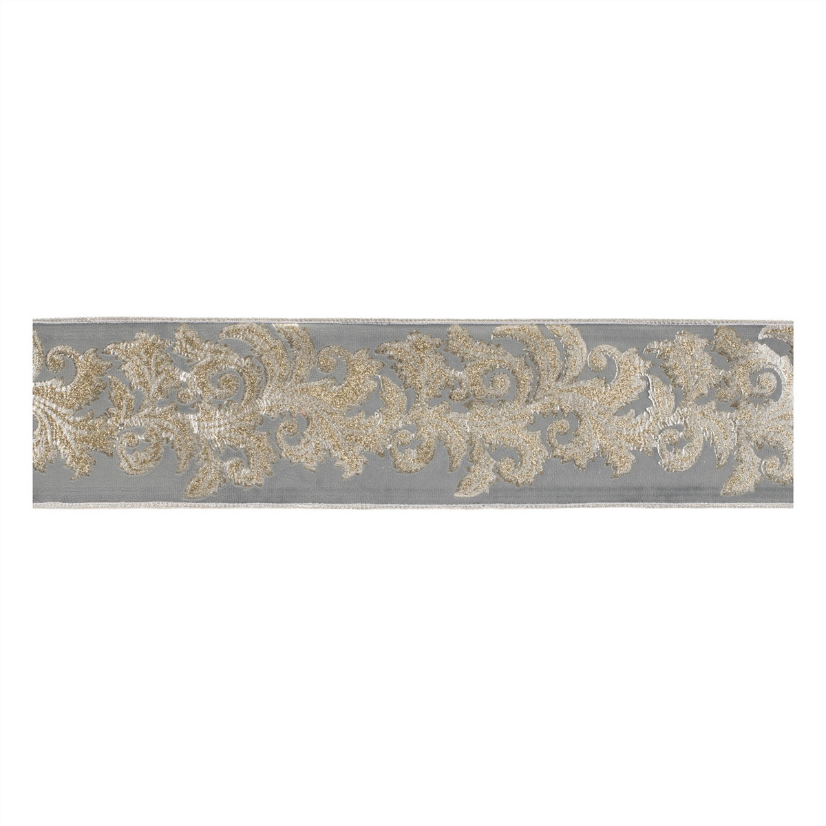 Embroidered Damask Wired Ribbon 4" x 5 Yds.