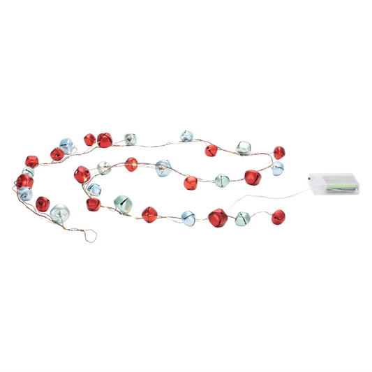 LED Sleigh Bell Wire Garland (Set of 2) -Ship Only