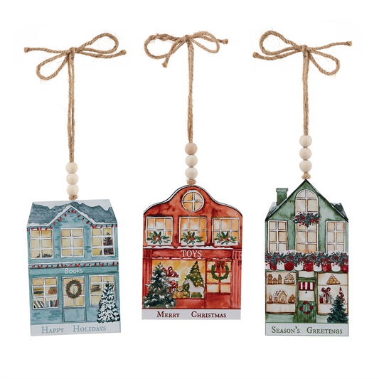 Vintage Shop Ornament (Set of 3)