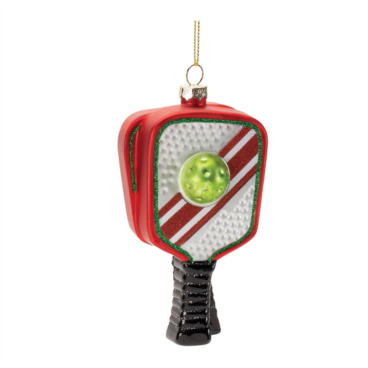 Glass Pickleball Racket Ornament (Set of 6) -Ship Only