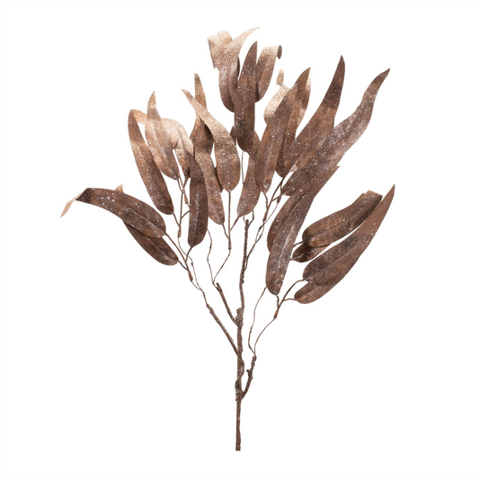 Glittered Long Leaf Eucalyptus Spray (Set of 6) -Ship Only