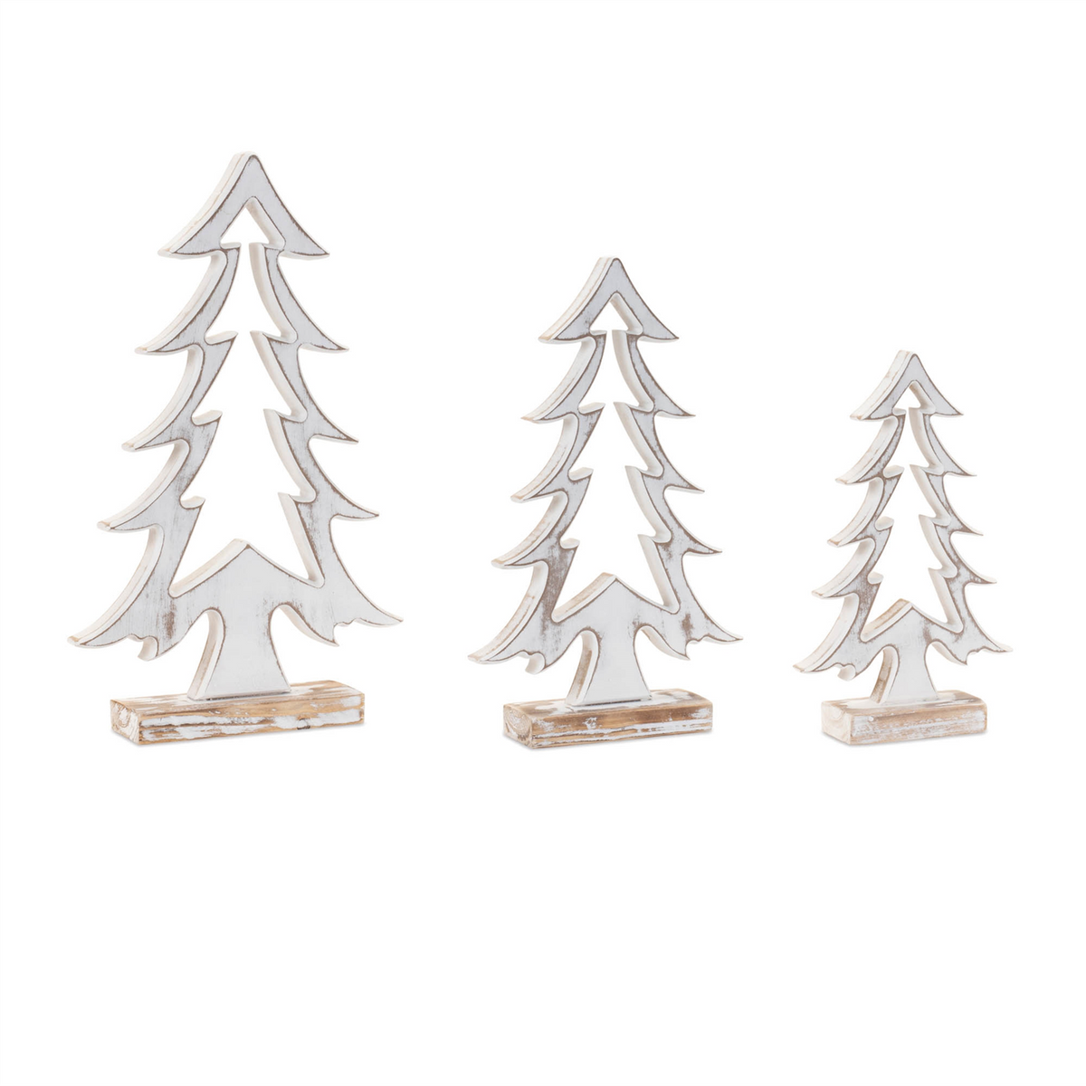 Tree Cut-Out (Set of 3) 11.5"H, 15"H, 18"H Wood -Ship Only