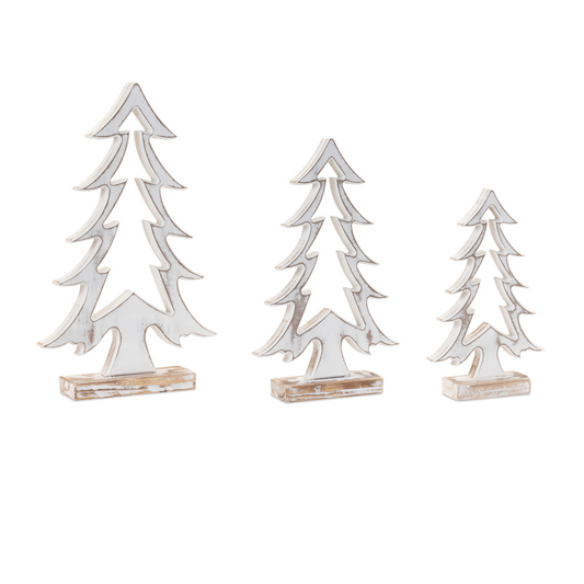 Tree Cut-Out (Set of 3) 11.5"H, 15"H, 18"H Wood -Ship Only