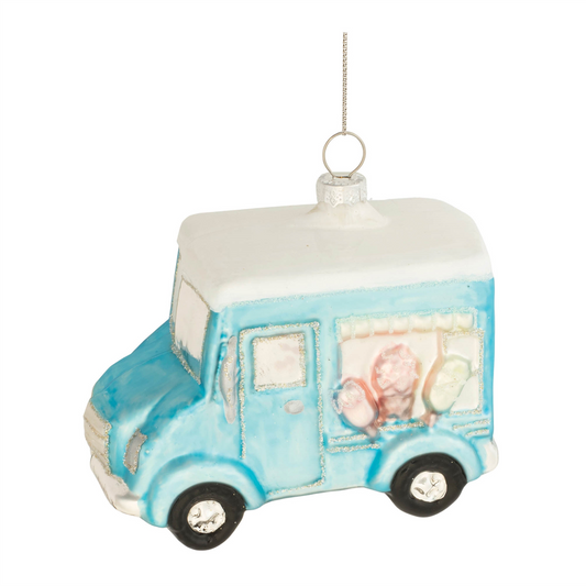 Glass Ice Cream Truck Ornament (Set of 12) -Ship Only