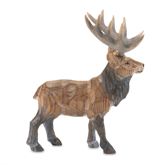 Wooden Deer Figurine -Ship Only