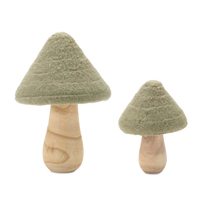 Glittered Wool Mushroom Decor (Set of 2)