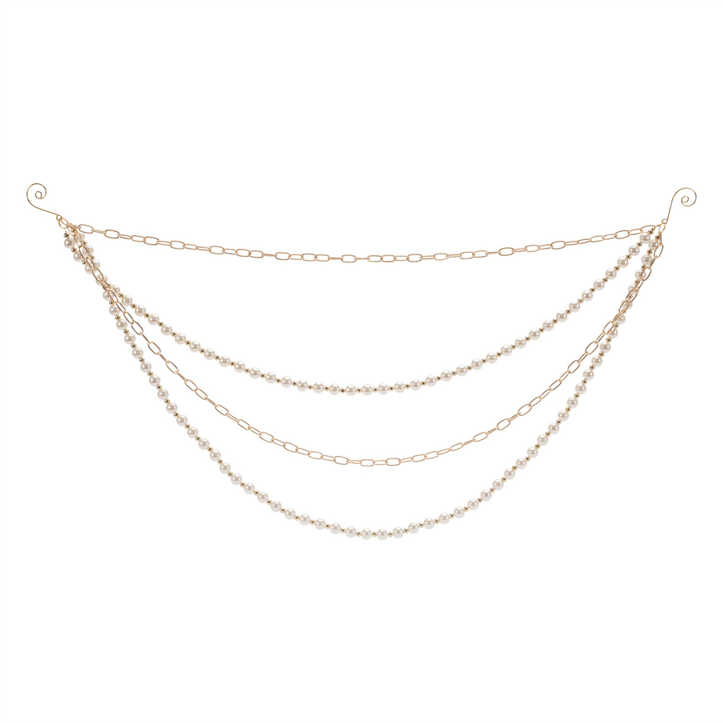 Pearl Bead and Chain Link Garland (Set of 2)