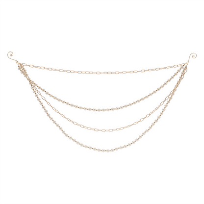 Pearl Bead and Chain Link Garland (Set of 2)