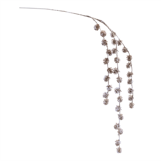 Snowy Hanging Pinecone Spray (Set of 6) -Ship Only
