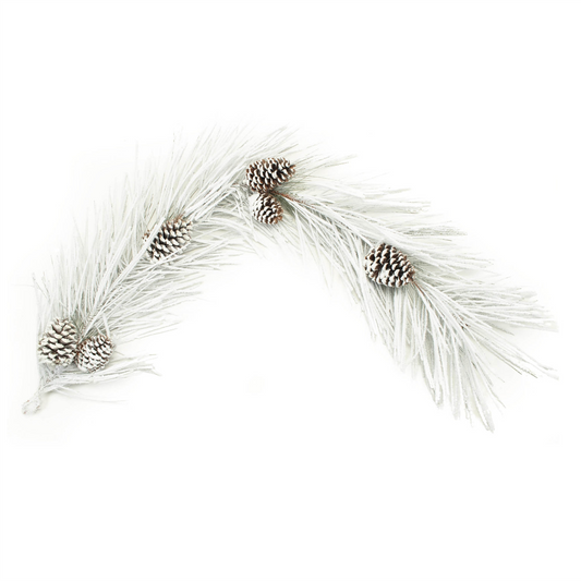 Flocked Long Needle Pine Garland 48"L -Ship Only