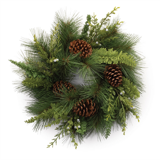 Mixed Pine Cedar Wreath 18"D -Ship Only