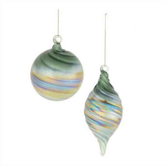 Ornament (Set of 12) 4"D, 6"H Glass -Ship Only
