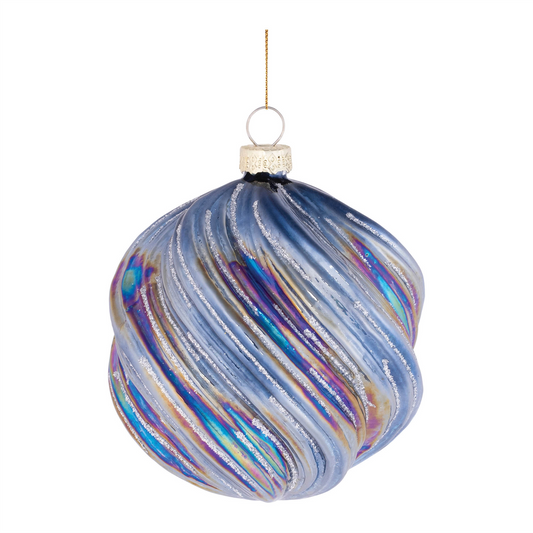 Iridescent Swirled Glass Ornament (Set of 6) -Ship Only