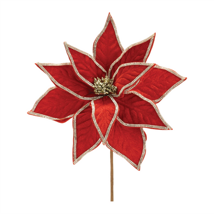 Jeweled Pointsettia Flower Stem (Set of 2)
