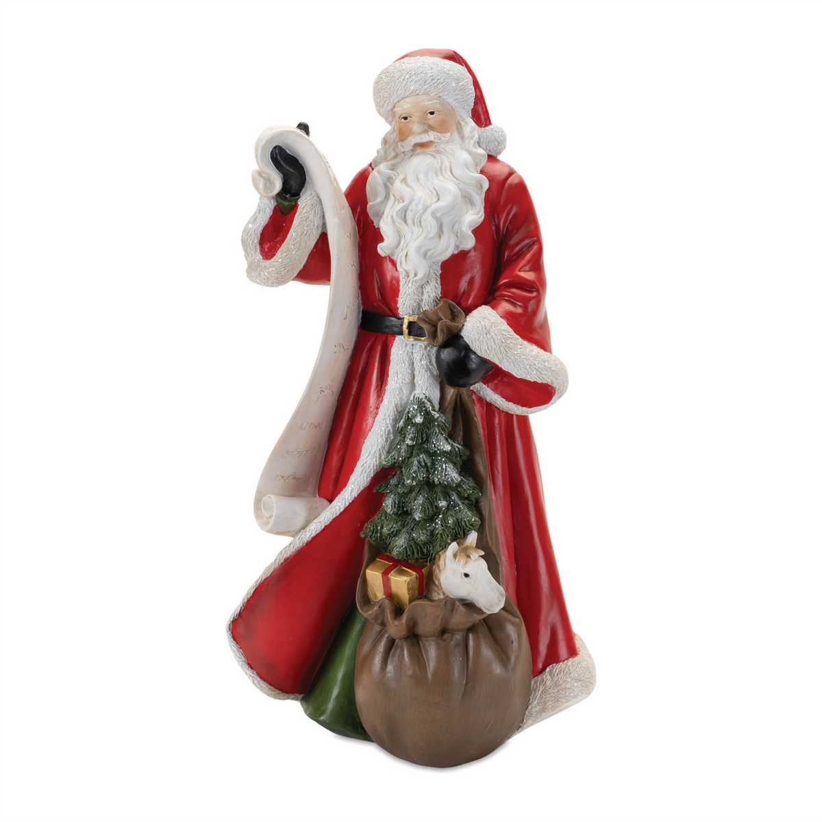 Santa w/List 16”H Resin -Ship Only