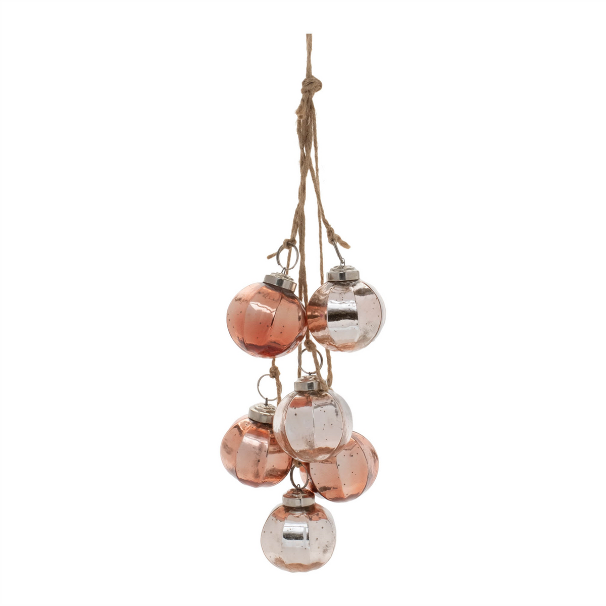 Mini Ornament Cluster (Set of 2) 16”H Glass/Jute