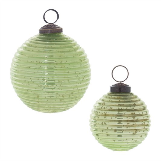 Ribbed Mercury Glass Ball Ornament (Set of 6) -Ship Only