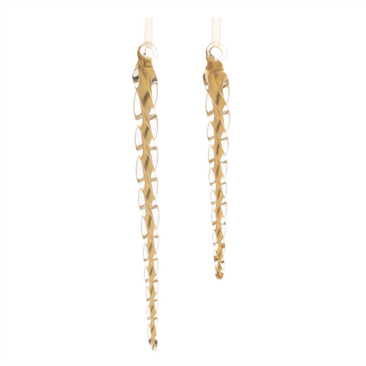 Icicle Ornament (Set of 12) 6.5"H, 8.5"H Glass -Ship Only