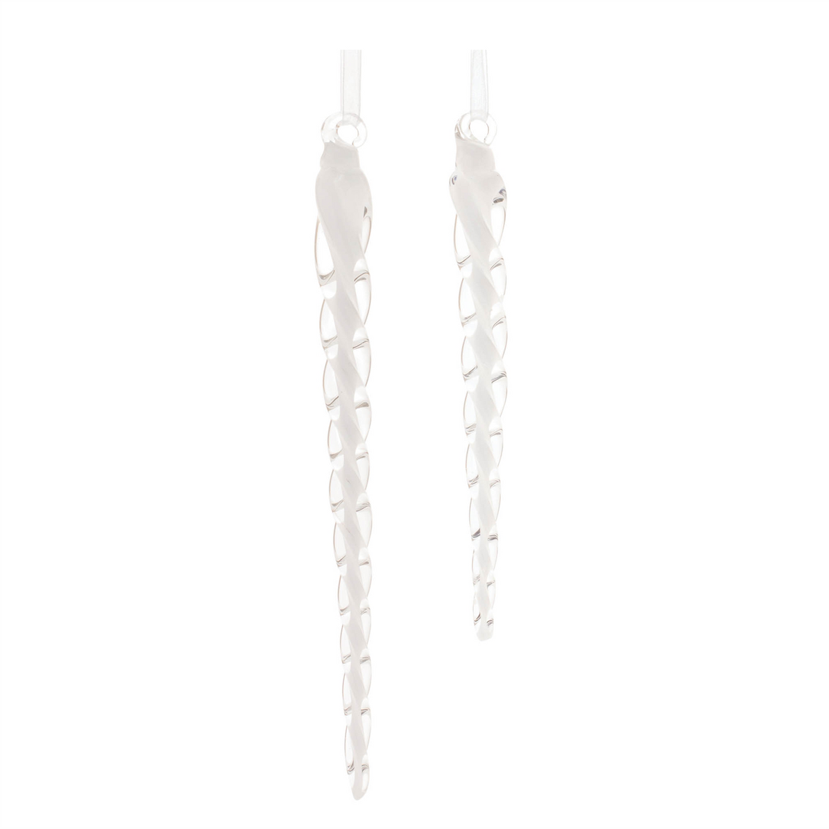 Icicle Ornament (Set of 12) 6.5"H, 8.5"H Glass