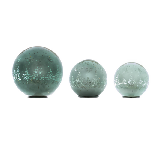 LED Pine Tree Globe (Set of 3) -Ship Only