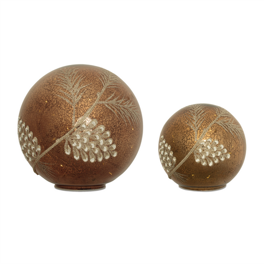 LED Pinecone Globe (Set of 2) -Ship Only