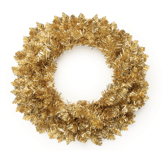 Metallic Pine Tinsel Wreath 24"D -Ship Only