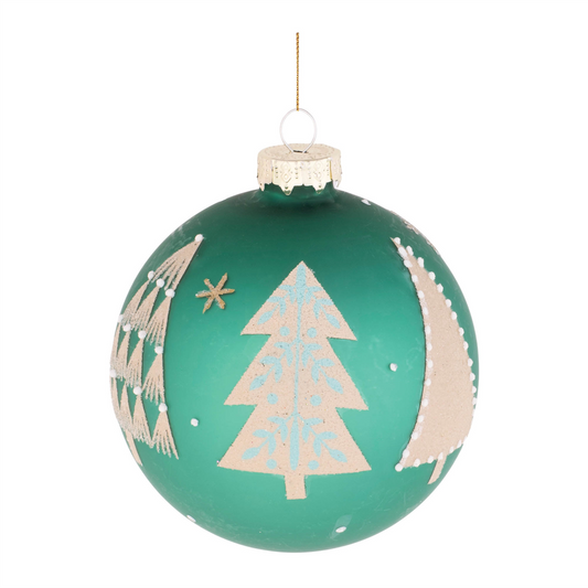 Beaded Pine Tree Ball Ornament (Set of 6) -Ship Only
