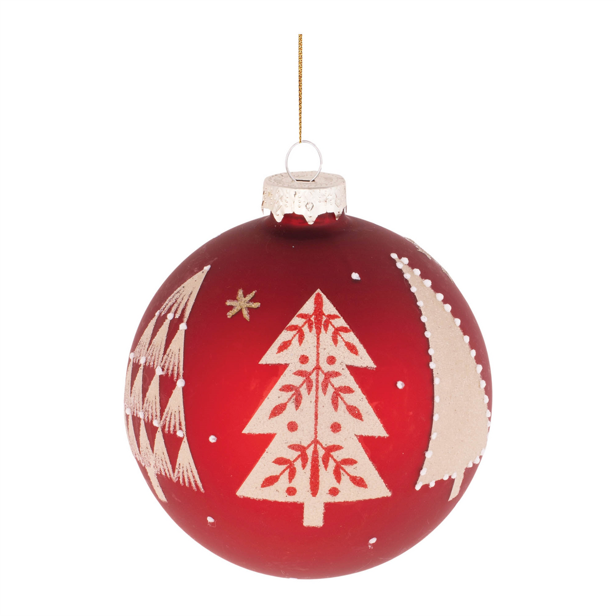 Beaded Pine Tree Ball Ornament (Set of 6) -Ship Only