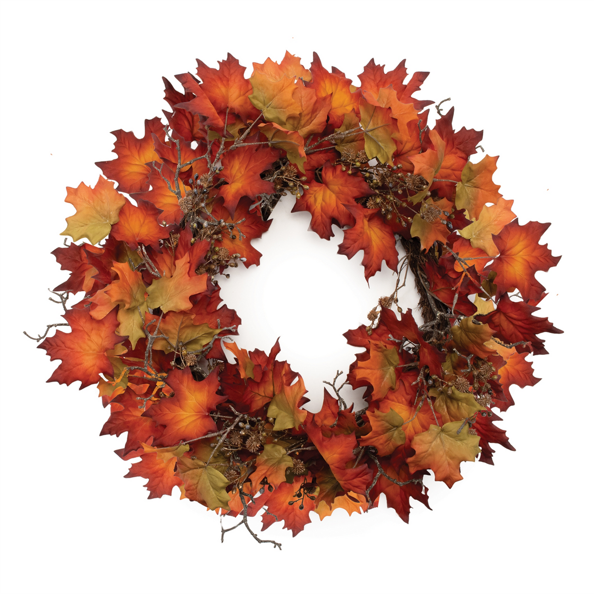 Maple Leaf Wreath 28"D Polyester -Ship Only