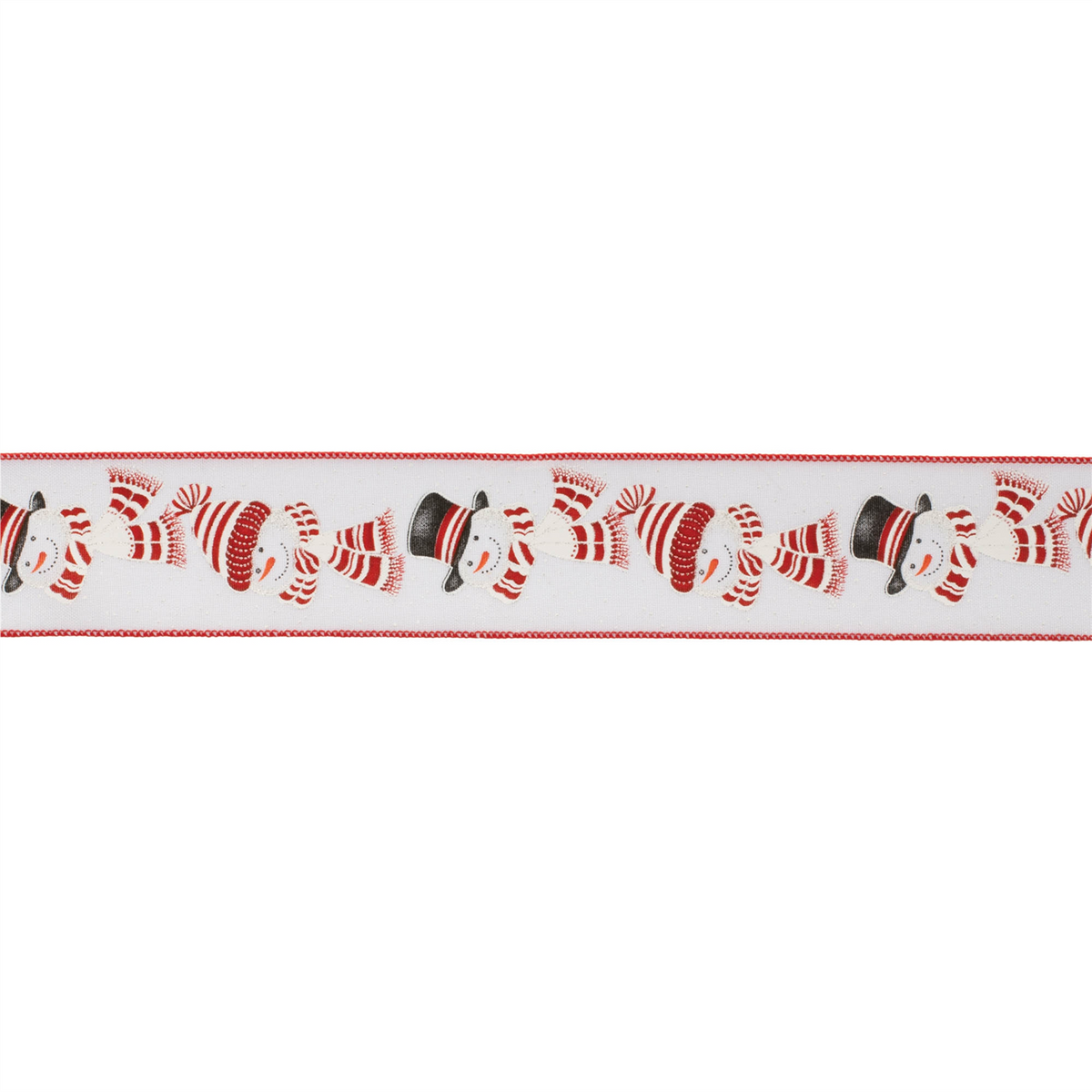 Glittered Snowman Wired Ribbon (Set of 2)