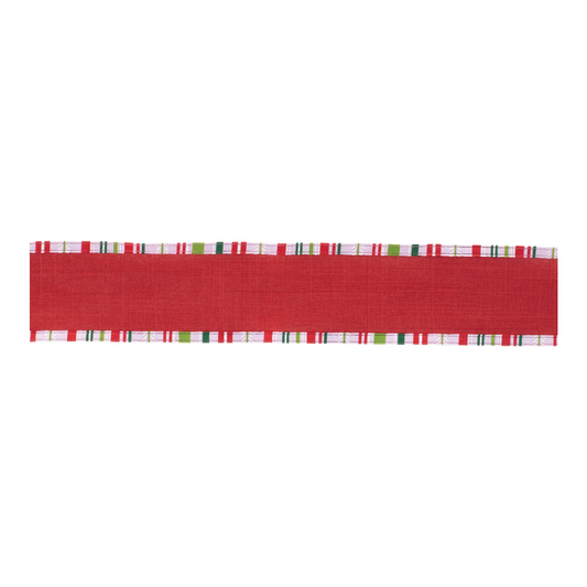 Striped Trim Wired Ribbon (Set of 2) -Ship Only
