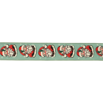 Nostalgic Santa Print Wired Ribbon (Set of 2)
